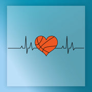 Basketball Heartbeat Passion DTF Transfer - InkMerge Heat Press Design