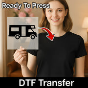Camper Van Adventure Silhouette DTF Transfer - InkMerge Heat Press Design