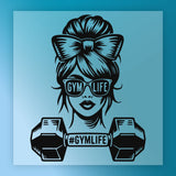 Gym Life Sunglasses & Dumbbell Design DTF Transfer - InkMerge Heat Press Design