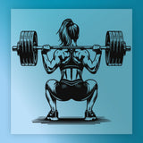 Empowered Female Weightlifting Design DTF Transfer - InkMerge Heat Press Design