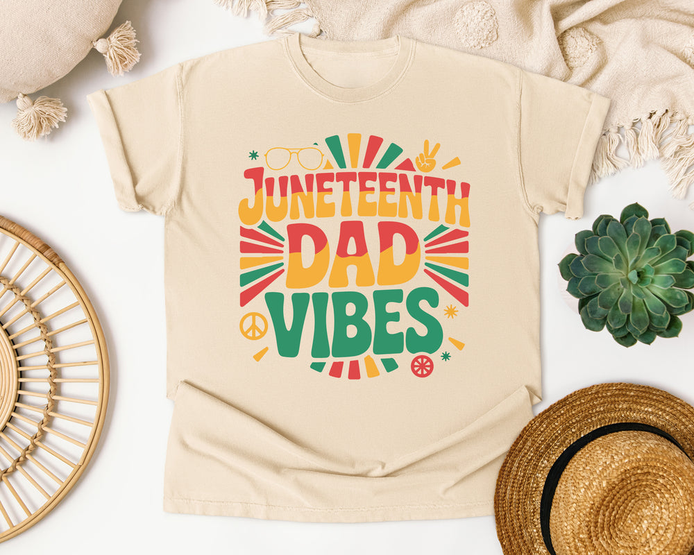 Juneteenth Dad Vibes graphic tee in Ivory Comfort Colors 1717