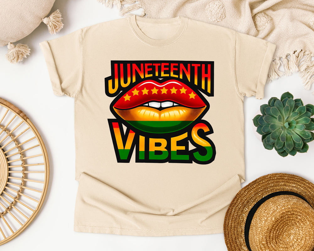 Juneteenth Vibes graphic tee in Ivory Comfort Colors 1717