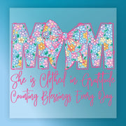 MOM Gratitude Floral Design DTF Transfer - InkMerge Heat Press Design
