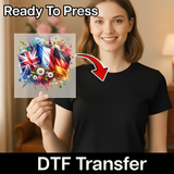 European Unity Floral Flags DTF Transfer - InkMerge Heat Press Design