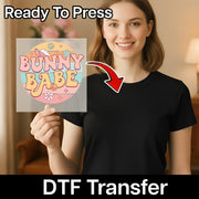 Bunny Babe Retro Design DTF Transfer - InkMerge Heat Press Design