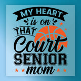 Heart, Basketball  Senior Mom Shirt Design DTF Transfer - InkMerge Heat Press Design