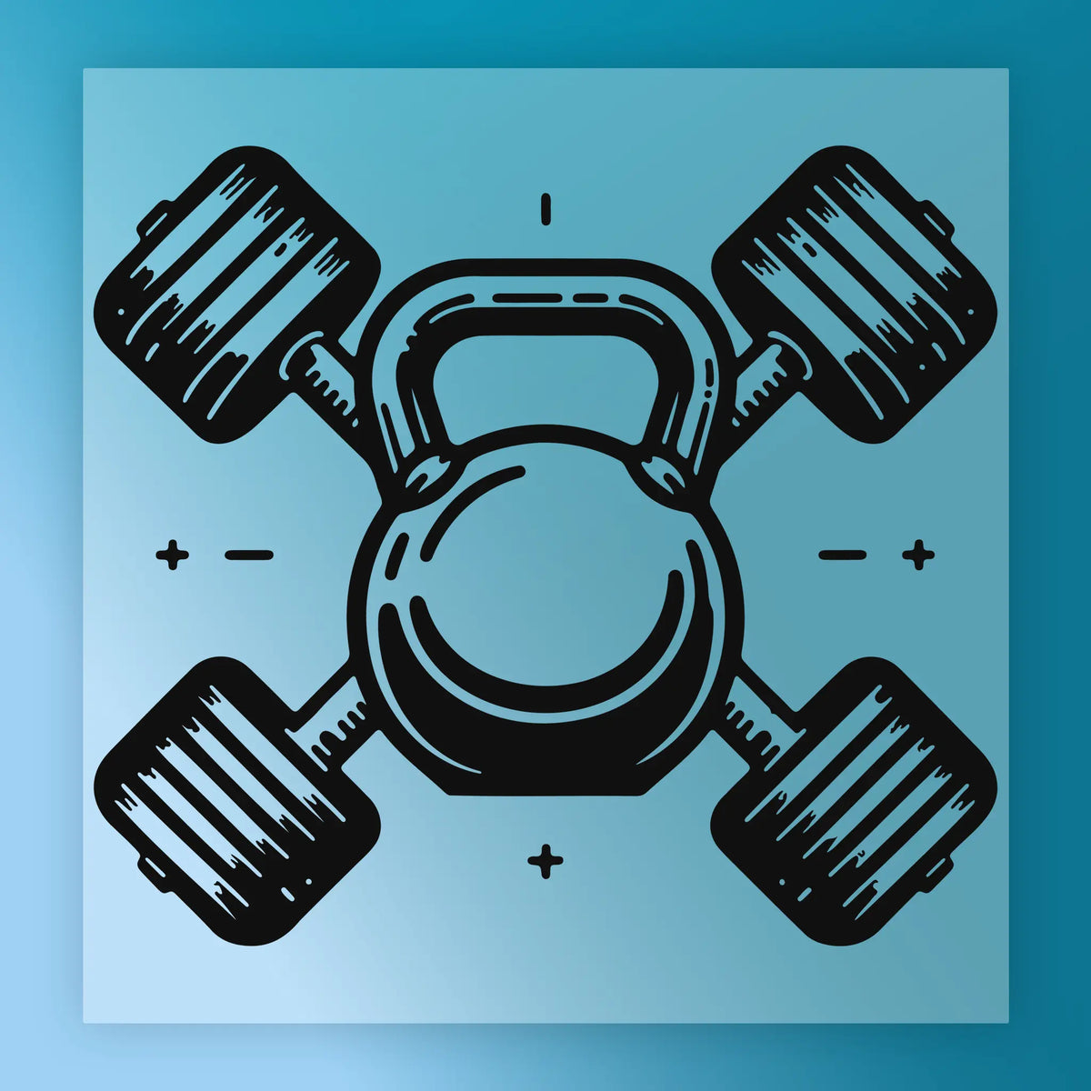 Kettlebell Dumbbell Strength Fitness - Heat Press Ready