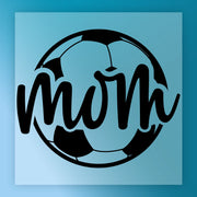 A stylized soccer ball with the word "mum" written on it in a cursive font.