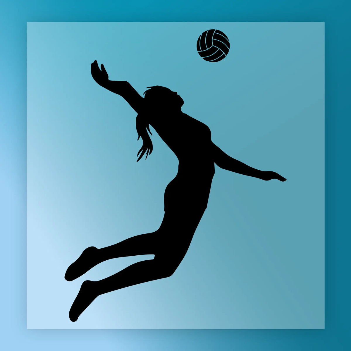 Female Volleyball Spike Silhouette