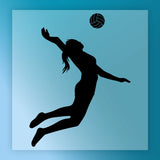 Female Volleyball Spike Silhouette DTF Transfer - InkMerge Heat Press Design