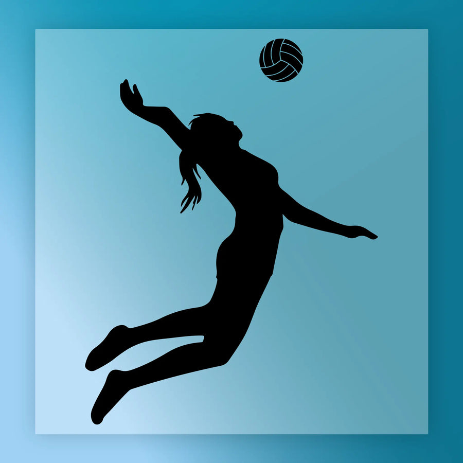 Female Volleyball Spike Silhouette DTF Transfer - InkMerge Heat Press Design