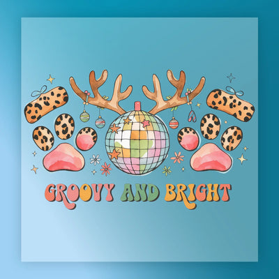 Reindeer Holiday Disco  - Ready to Press - InkMerge DTF Transfer