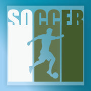 a soccer player in mid-action, kicking a ball.
