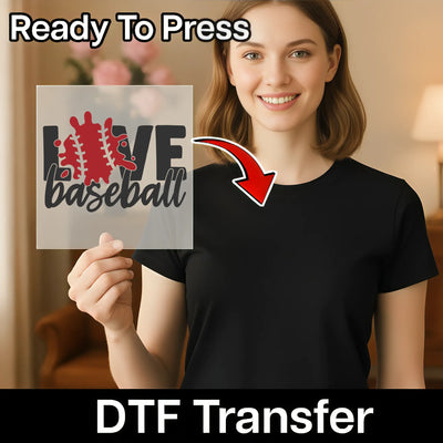 LOVE Baseball - Heat Press Ready - InkMerge DTF Transfer