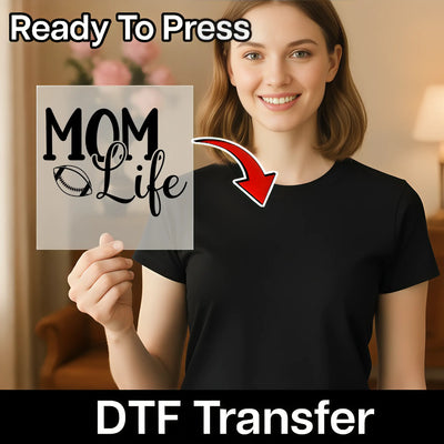 MOM Life Football Graphic - Ready to Press - InkMerge DTF Transfer