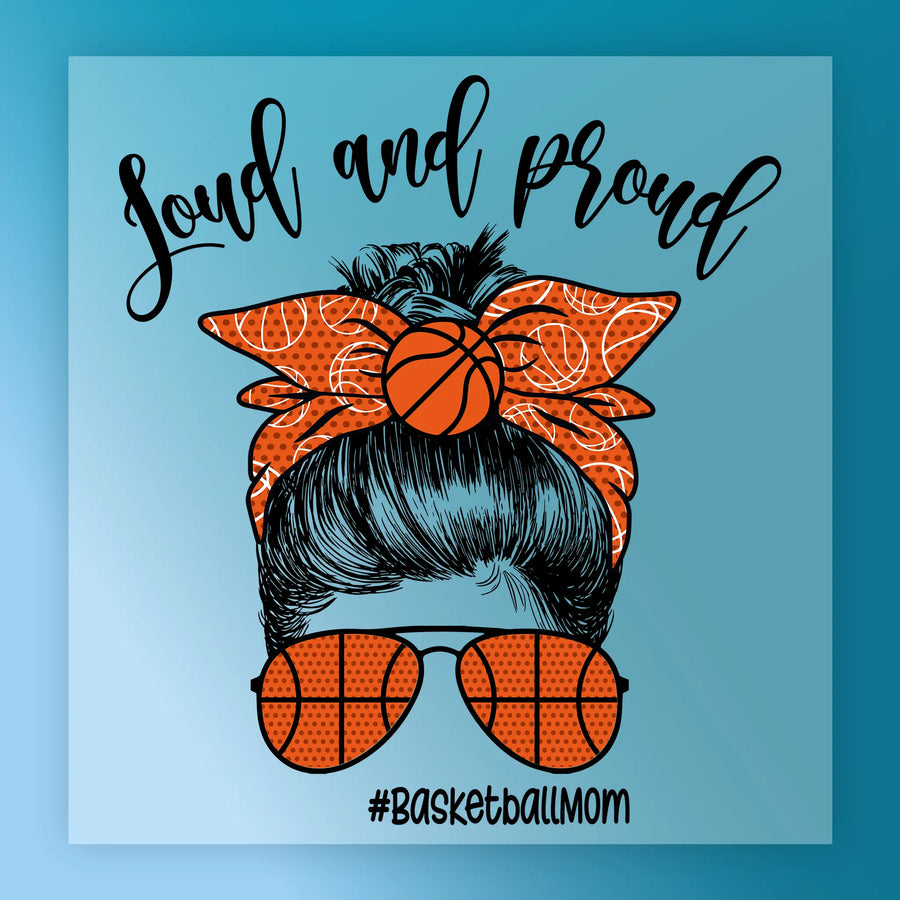 Basketball Mom Hair Bun Bow DTF Transfer - InkMerge Heat Press Design