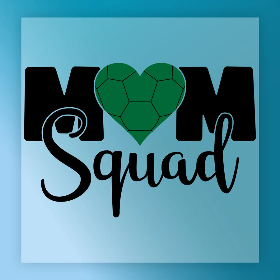MOM Squad Soccer Heart Design DTF Transfer - InkMerge Heat Press Design