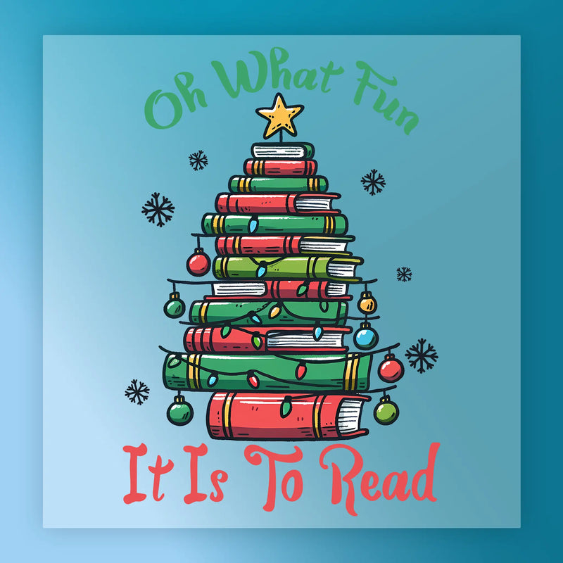 Oh What Fun It Is To Read Book Tree - Ready to Press - InkMerge DTF Transfer