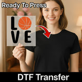 Love Basketball Design DTF Transfer - InkMerge Heat Press Design