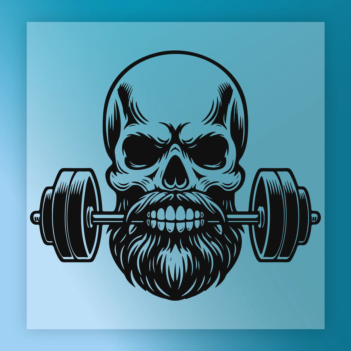 Skull Barbell Beard Design