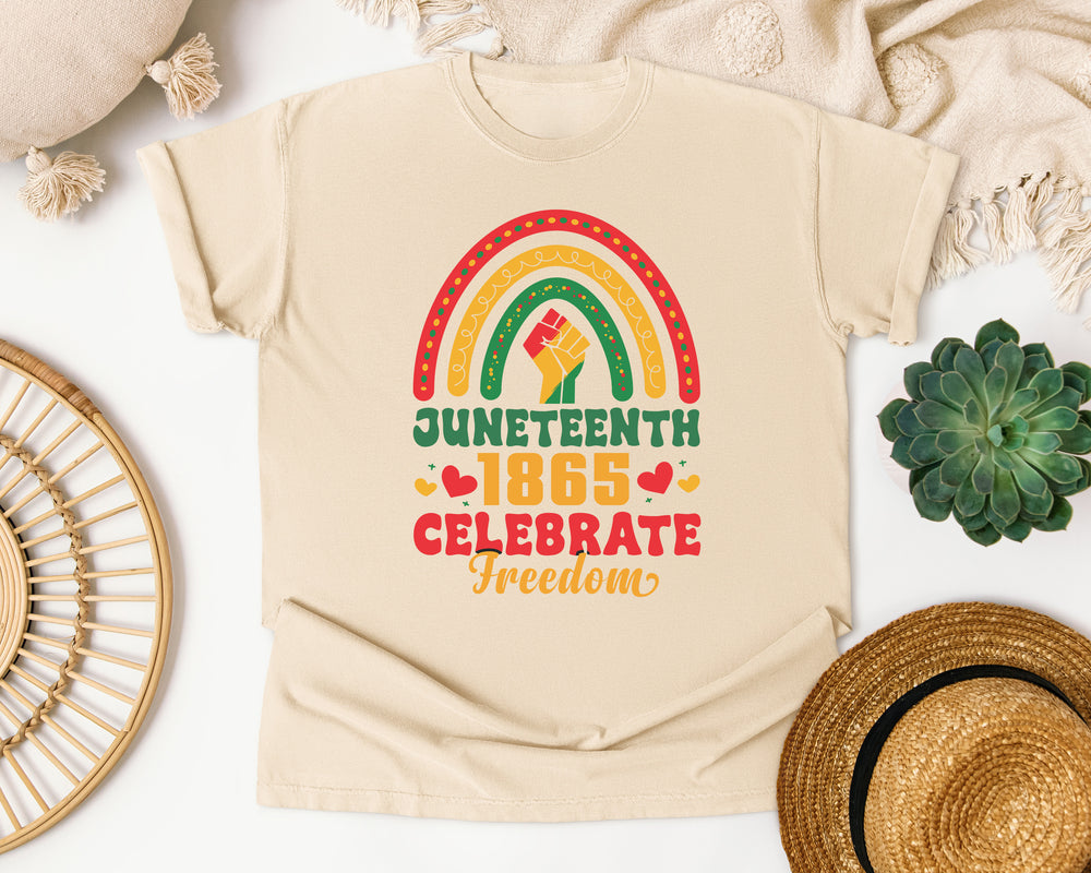 Juneteenth 1865 Celebrate Freedom graphic tee in Ivory Comfort Colors 1717