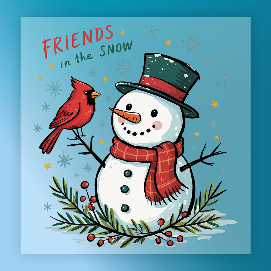 Friends in the Snow Winter Design DTF Transfer - InkMerge Heat Press Design