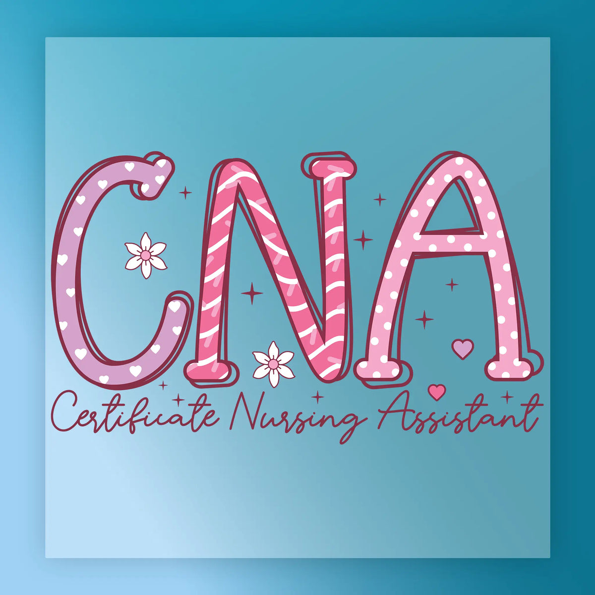 CNA Certificate Nursing Assistant DTF Transfer - InkMerge Heat Press Design