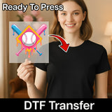 Dripping Paint Baseball Art DTF Transfer - InkMerge Heat Press Design