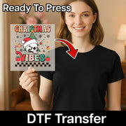 Christmas Vibes Skull Design DTF Transfer - InkMerge Heat Press Design