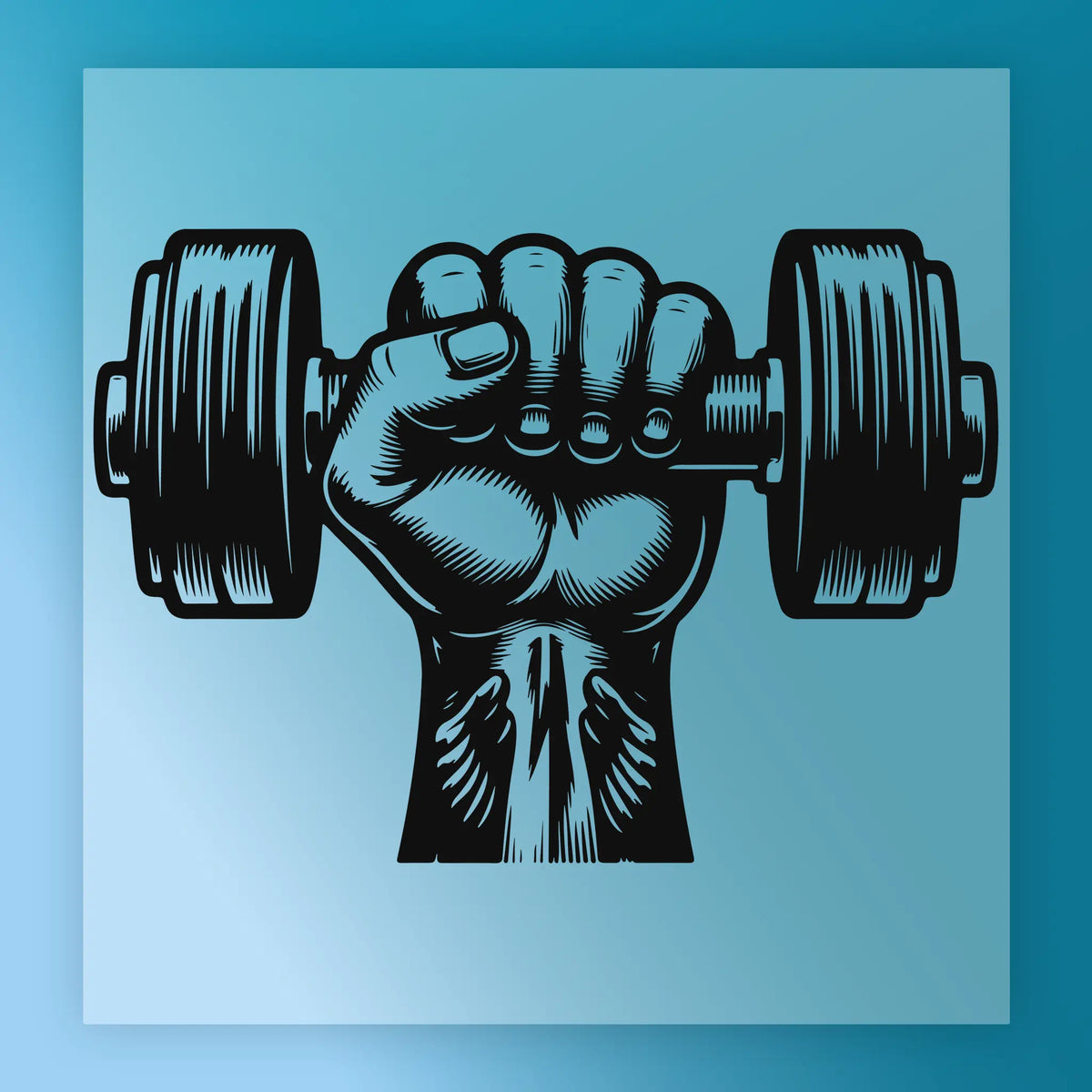Muscular Hand with Dumbbell Design - Ready to Press DTF Transfer