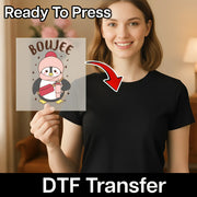 Boujee Penguin Winter Design DTF Transfer - InkMerge Heat Press Design