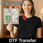 Love Soccer Ball Design DTF Transfer - InkMerge Heat Press Design