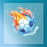 Fiery Soccer Ball Watercolor Design DTF Transfer - InkMerge Heat Press Design