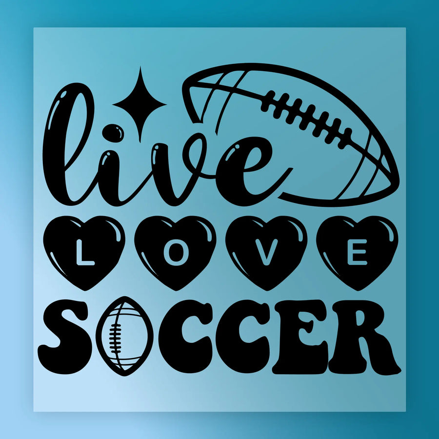 Live Love Soccer Design DTF Transfer - InkMerge Heat Press Design