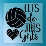 Let's Do This Girls Volleyball Heart DTF Transfer - InkMerge Heat Press Design
