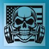 Skull Barbell American Flag Design - Ready to Press - InkMerge DTF Transfer