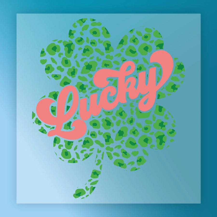 Lucky Shamrock Leopard Print DTF Transfer - InkMerge Heat Press Design