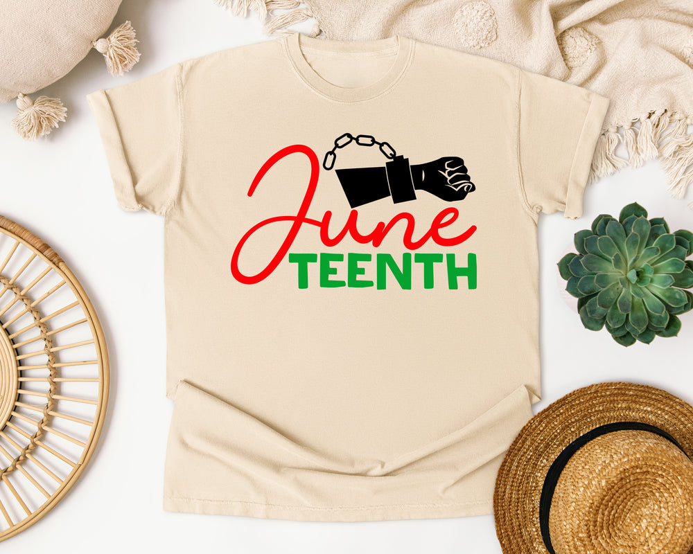 Juneteenth Chain Cuff graphic tee in Ivory Comfort Colors 1717