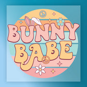 Bunny Babe Retro Design DTF Transfer - InkMerge Heat Press Design