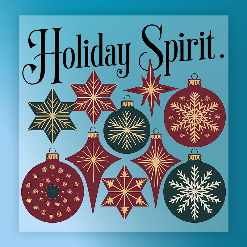 Holiday Spirit Vintage Ornaments - Ready to Press - InkMerge DTF Transfer