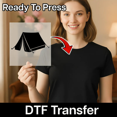 Camping Tent Silhouette - Ready to Press - InkMerge DTF Transfer