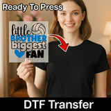 'Little Brother Biggest Fan' Volleyball Design DTF Transfer - InkMerge Heat Press Design