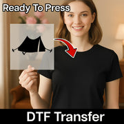 Camping Adventure Tent Silhouette DTF Transfer - InkMerge Heat Press Design