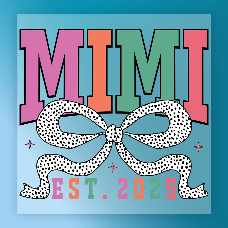 MIMI EST 2025 Polka Dot Bow DTF Transfer - InkMerge Heat Press Design