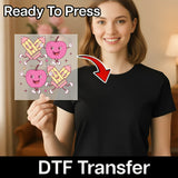 Cartoon Apple and Pencils Design DTF Transfer - InkMerge Heat Press Design