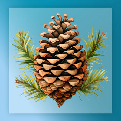Pine Cone Watercolor Design - Ready to Press - InkMerge DTF Transfer
