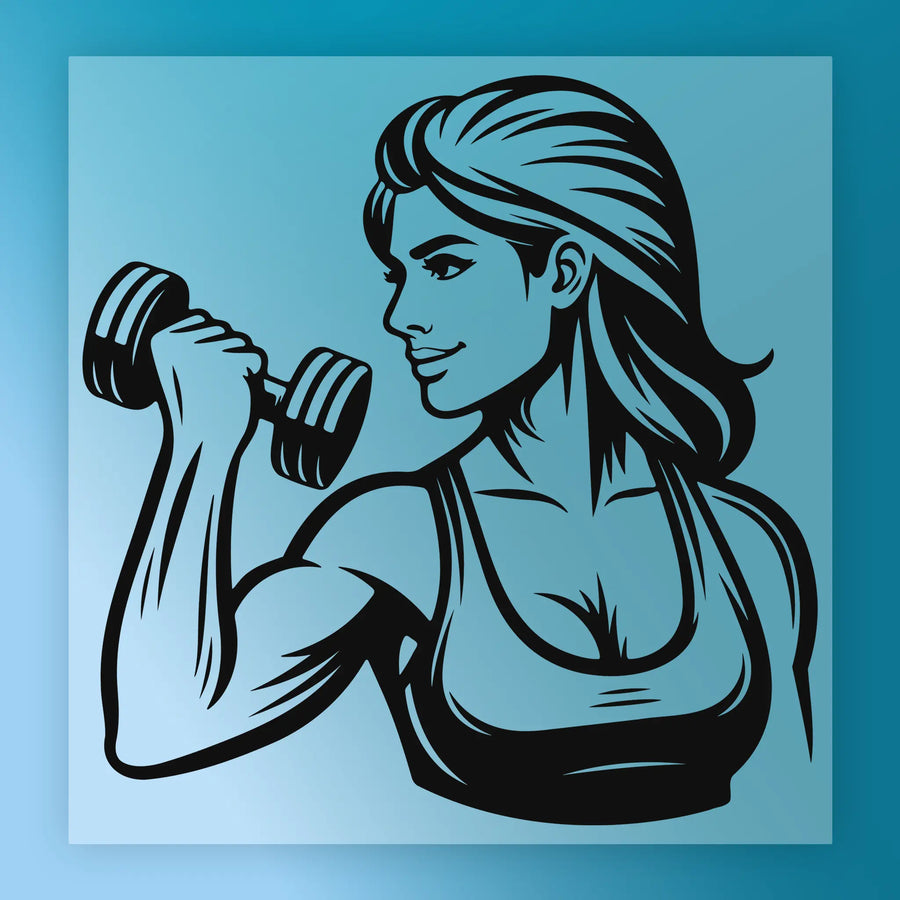 Empowered Strong Woman Lifting DTF Transfer - InkMerge Heat Press Design