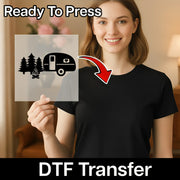 Camper Trailer Adventure Design DTF Transfer - InkMerge Heat Press Design