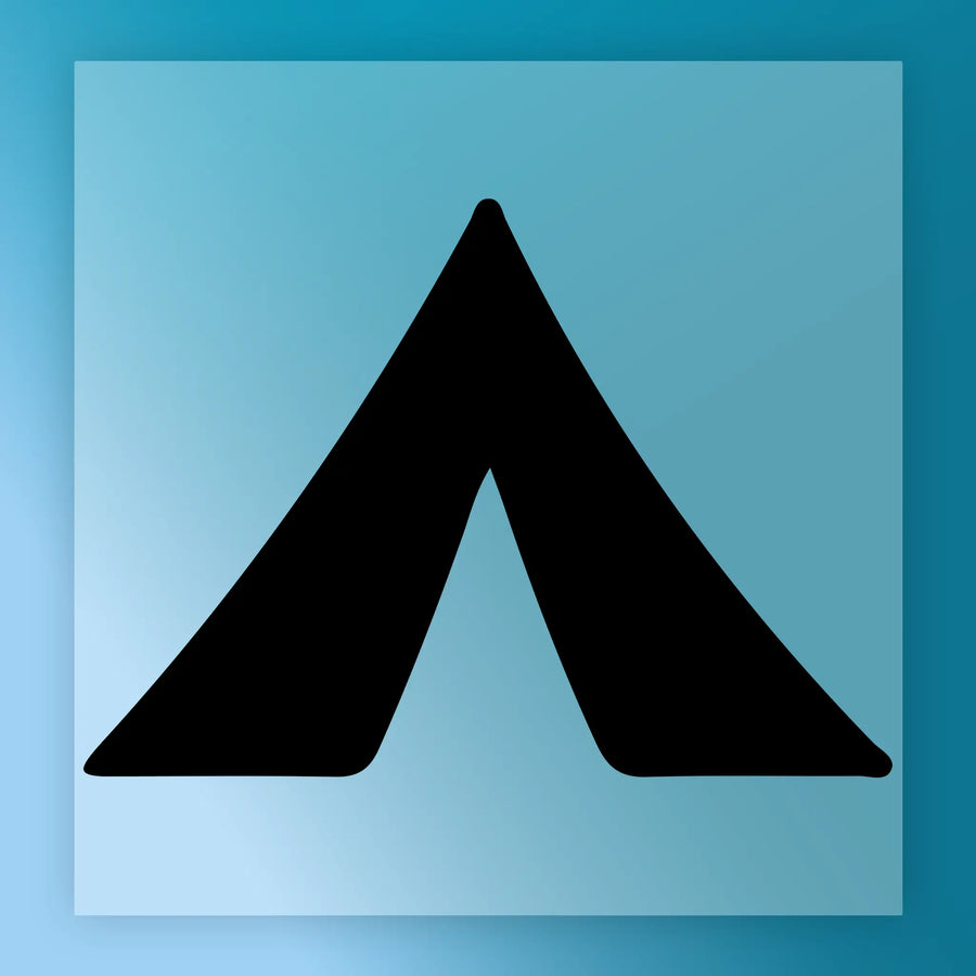 Minimalist Tent Silhouette - Ready to Press - InkMerge DTF Transfer for Outdoor Enthusiasts DTF Transfer - InkMerge Heat P...