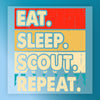 Eat Sleep Game Repeat Retro Design - Ready to Press - InkMerge DTF Transfer